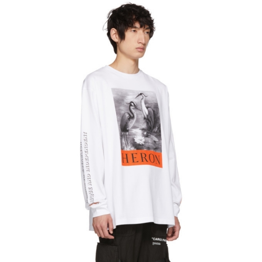 Heron Preston White Long Sleeve Shirt S